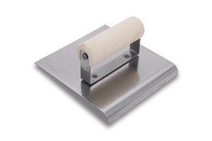 Marshalltown CE514S - Concrete Hand Edger, Stainless Steel, Wood Handle ( 6" x 6" - 1/2"R )