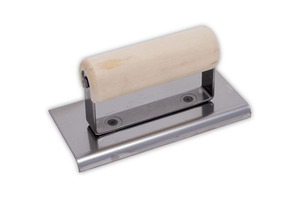 Marshalltown CE504S - Concrete Hand Edger, Stainless Steel, Wood Handle ( 6" x 3" - 1/4"R ) 
